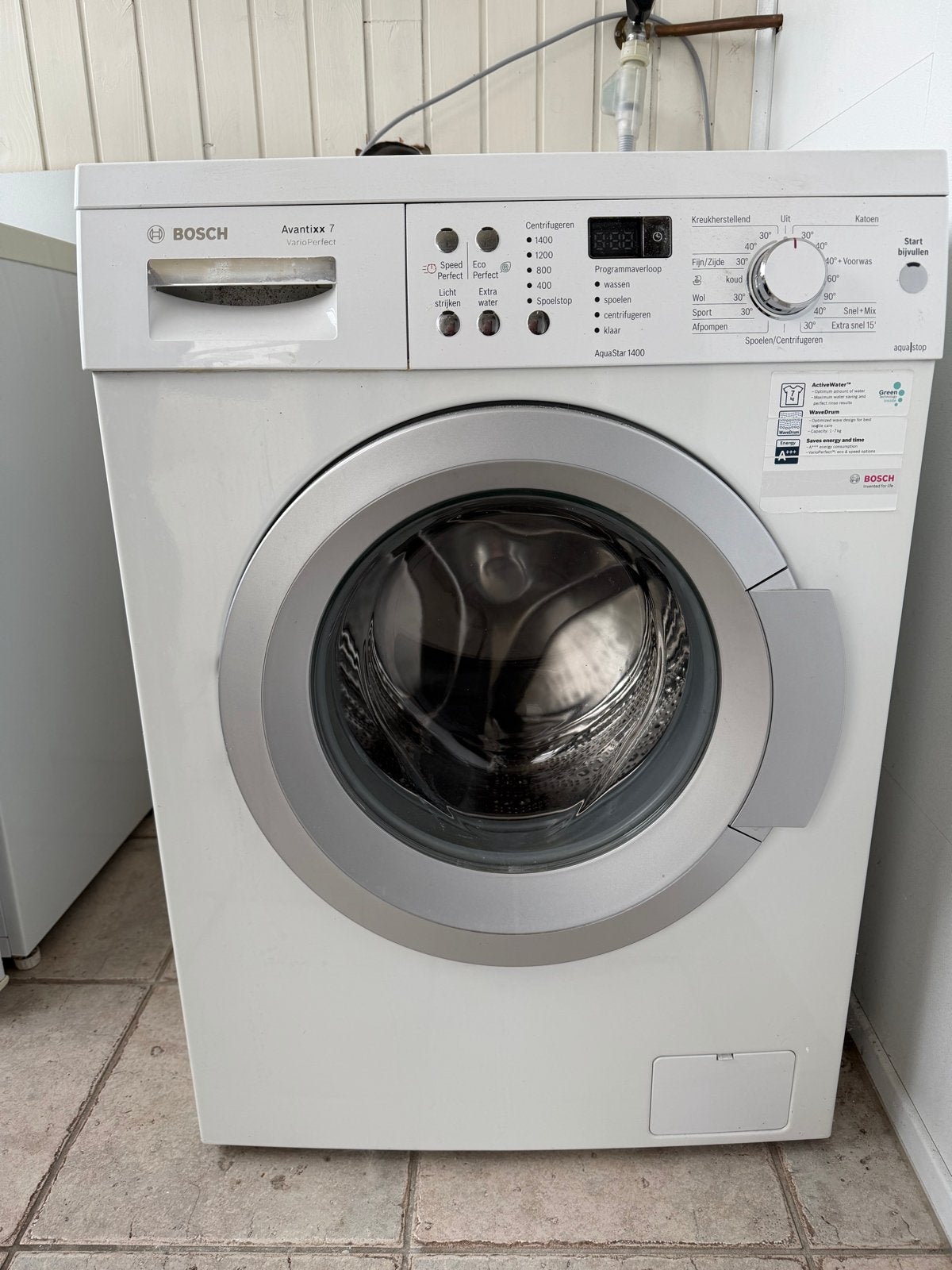 Bosch Avantixx 7 VarioPerfect Wasmachine - 7kg, A+++, Ophalen, Gebruikt, 85 tot 90 cm, 1200 tot 1600 toeren