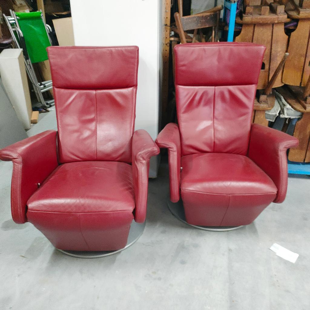 Set Wijnrode Relax Fauteuils (Outlet De Overkant), Ophalen, Gebruikt, 75 tot 100 cm, Nb