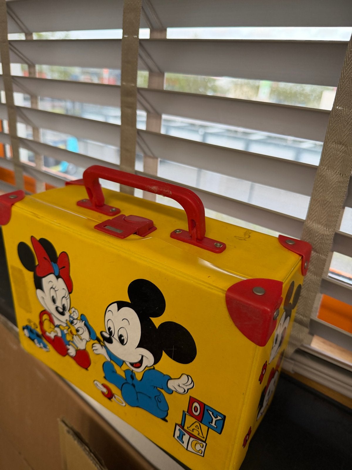 Vintage Mickey & Minnie Mouse Koffer - Geel, Ophalen of Verzenden, Gebruikt, Jongen of Meisje