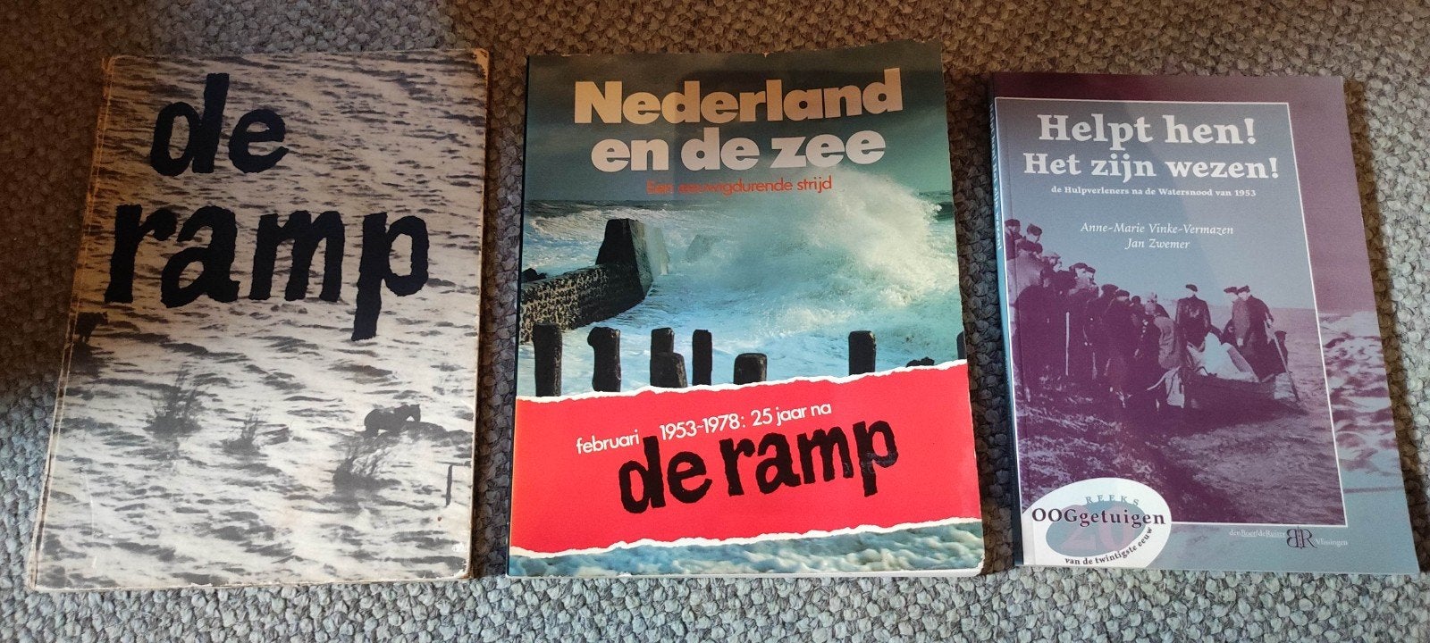 Drie boeken over de Watersnoodramp van 1953, Ophalen of Verzenden, 20e eeuw of later, Gelezen, Europa