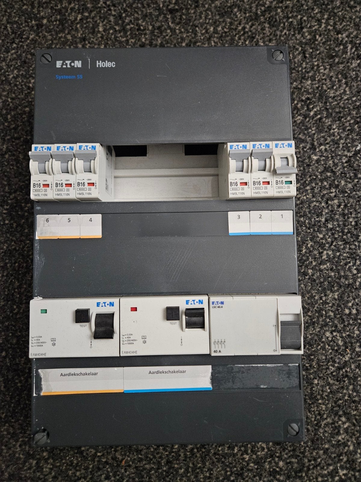 Eaton Holec Groepenkast met Aardlekschakelaars en Stoppen, Ophalen, Gebruikt, Eaton, Groepenkast