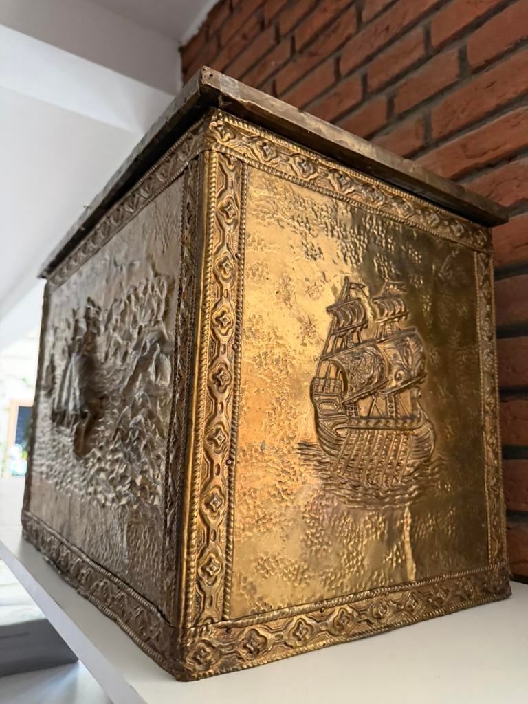 Vintage Brass Coal, Ophalen of Verzenden, Zo goed als nieuw, Minder dan 50 cm