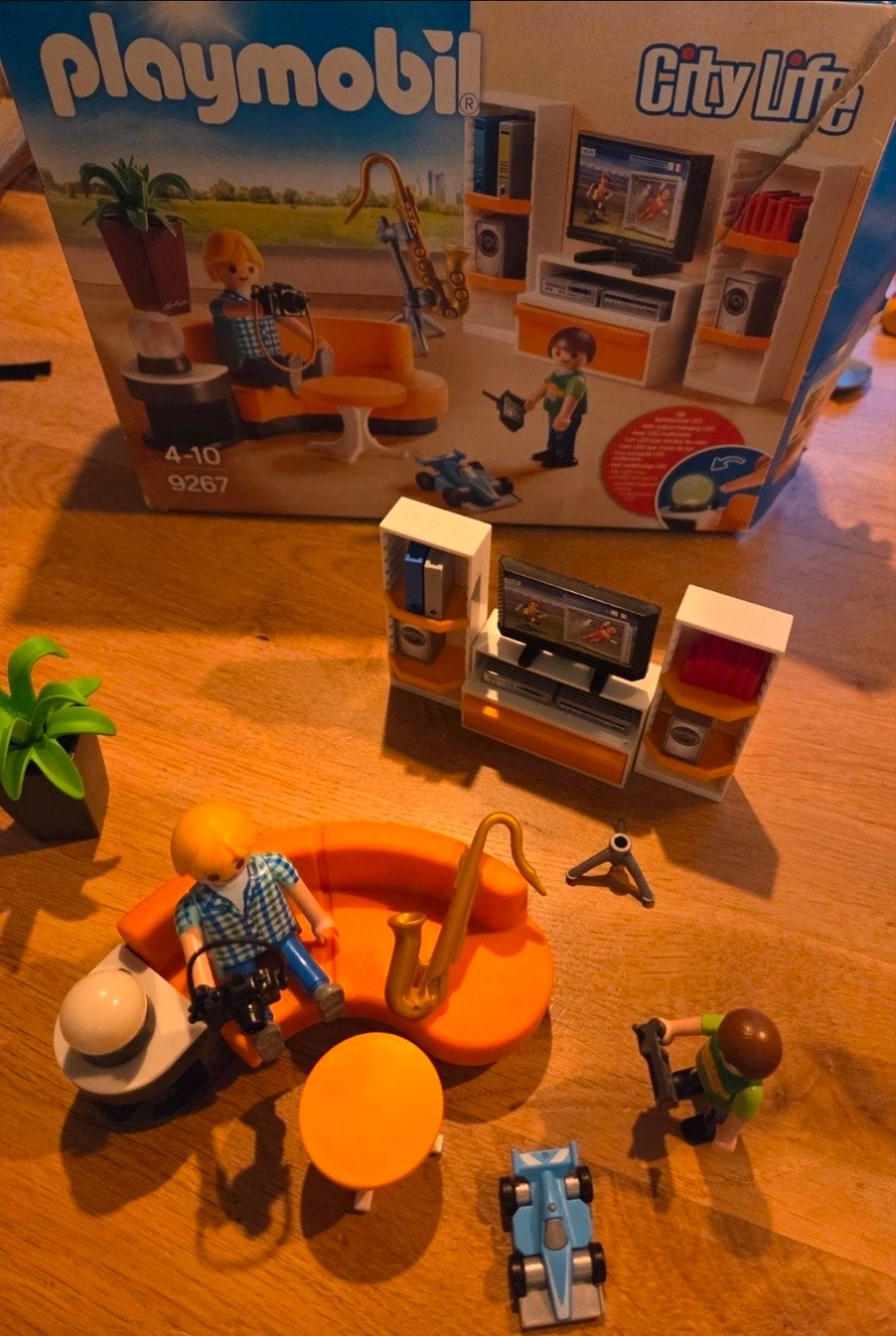 Playmobil Citylife woonkamer 9267 incl doos en boekje, Ophalen of Verzenden, Zo goed als nieuw, Complete set, Gebouw