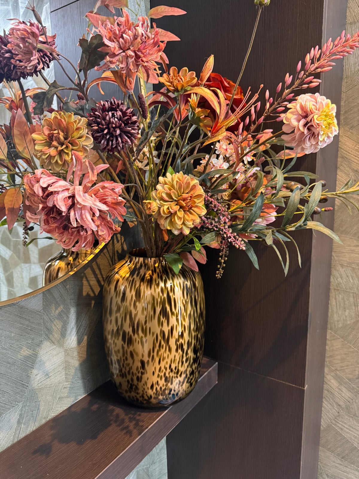 Vase the world Cheetah Vaas Goud - L 2 stuks beschikbaar, Overige kleuren, Ophalen of Verzenden, Minder dan 50 cm, Glas