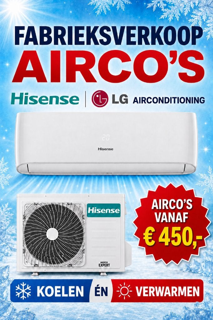 Airco’s Hisense | LG, Nieuw, 3 snelheden of meer, Ophalen of Verzenden, Koelen en Ontvochtigen