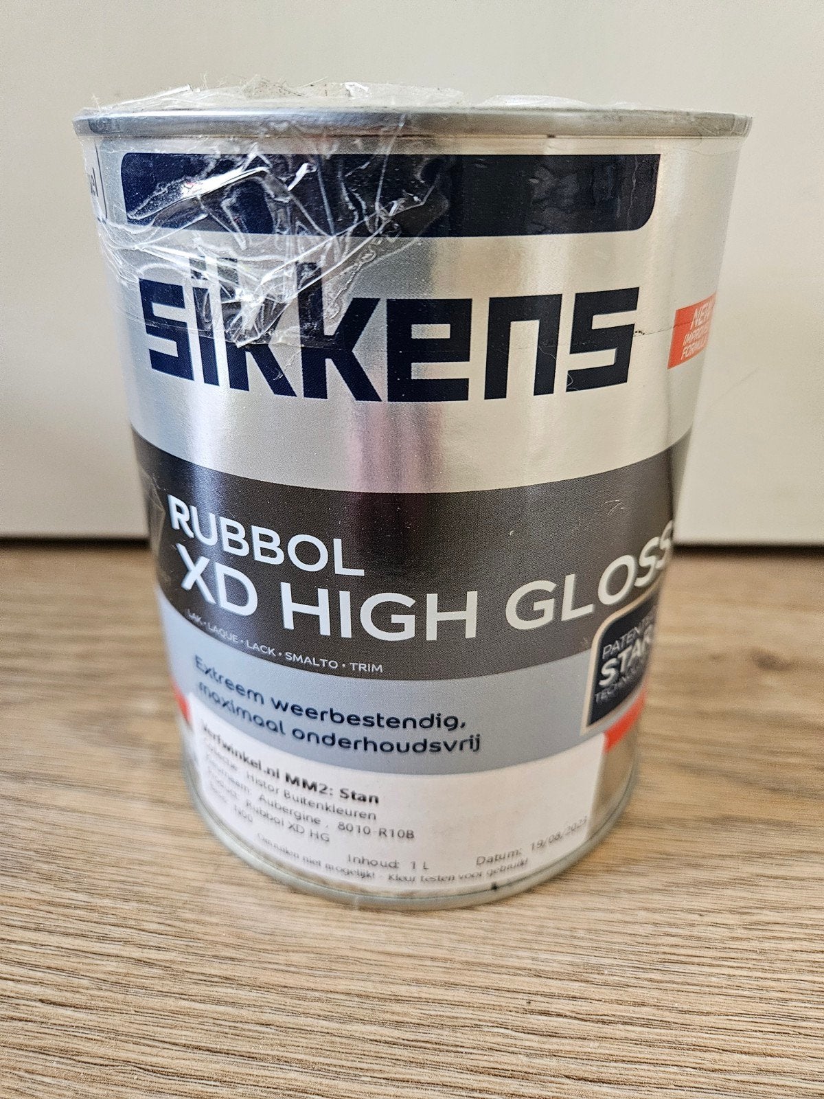 Sikkens Rubbol XD High Gloss Aubergine 1L, Paars, Nieuw, Ophalen of Verzenden, Lak