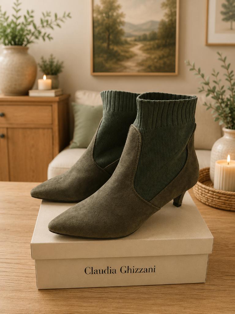 Elegante kaki enkellaarsjes – Maat 36, Kleding | Dames, Schoenen, Claudia Ghizzani, Lage of Enkellaarzen, Nieuw, Ophalen of Verzenden