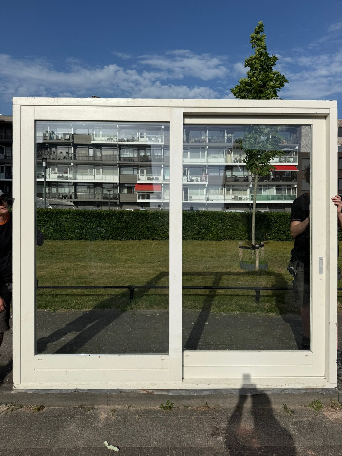 Hardhouten schuifpui, Ophalen, Schuifdeur, Glas, 120 cm of meer