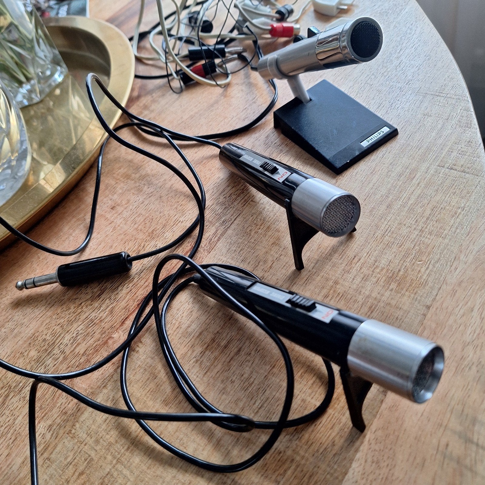3 Vintage Microfoons - Philips Dynamic Microphones, Muziek en Instrumenten, Microfoons, Ophalen of Verzenden, Gebruikt, Overige typen
