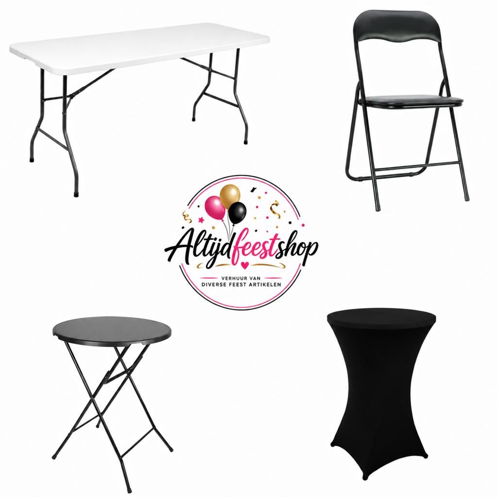 Klapstoelen, statafels, buffettafels en meer te huur, Ophalen, Zo goed als nieuw, Overige