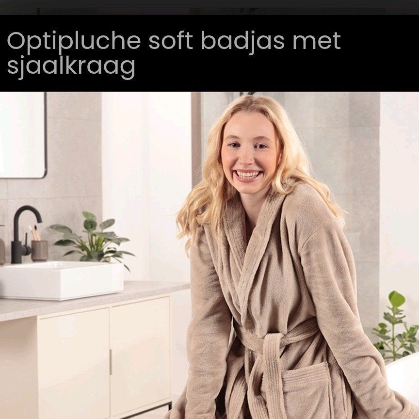 Optipluche Soft Badjas met Sjaalkraag, Optidee, Ophalen of Verzenden, Nieuw