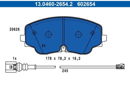 ATE Remblokken 13.0460-2654.2 voor Golf 8R / Audi S3 8Y, Auto-onderdelen, Remmen en Aandrijving, Ophalen of Verzenden, Nieuw, Audi