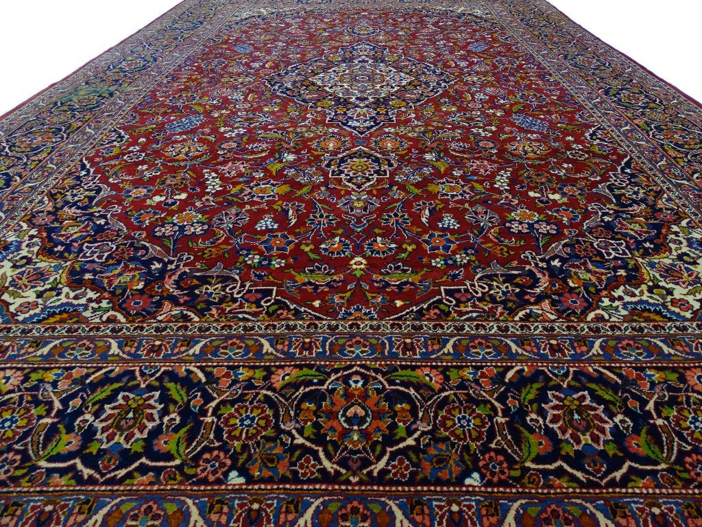 Perzisch tapijt - Keshan - 385 x 250 cm - Handgeknoopt, Gebruikt, -, Geel, -