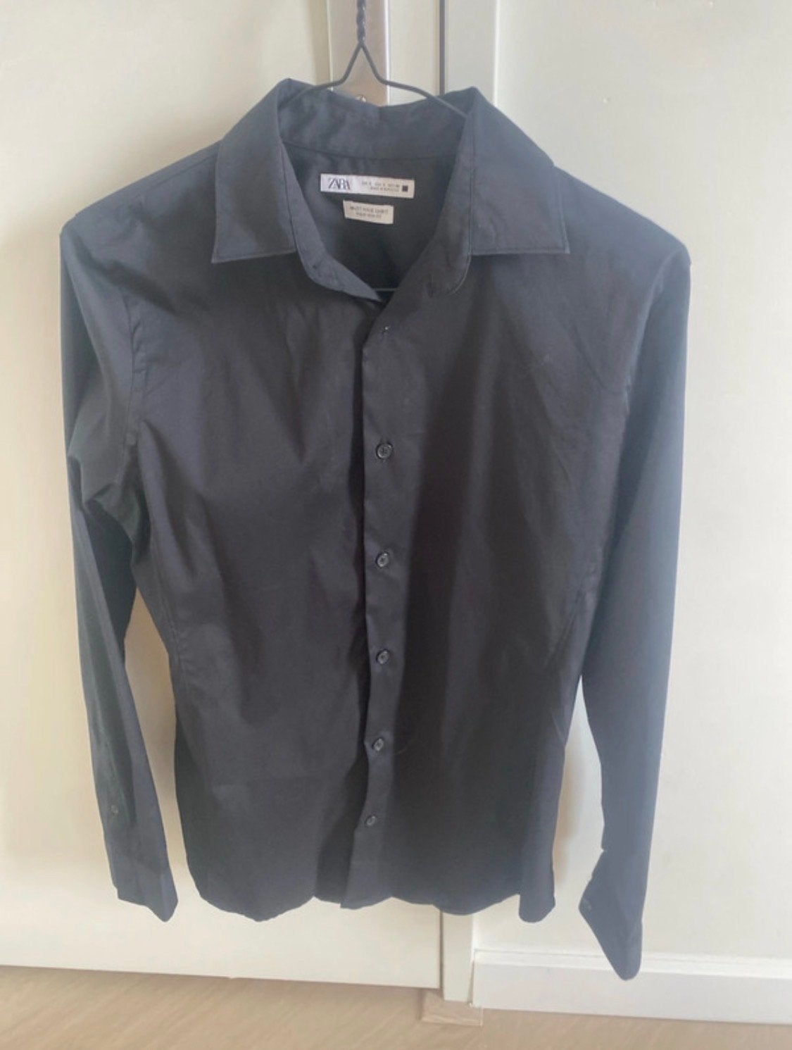 Zara super slim button up shirt, Kleding | Heren, Ophalen of Verzenden, Zo goed als nieuw, Zwart, Halswijdte 38 (S) of kleiner