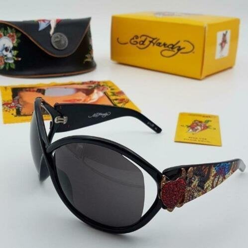 Zonnebril Ed Hardy EHS-048 64-14-115 Black - PinUp Devil, Overige merken, Zonnebril, Overige kleuren, Nieuw