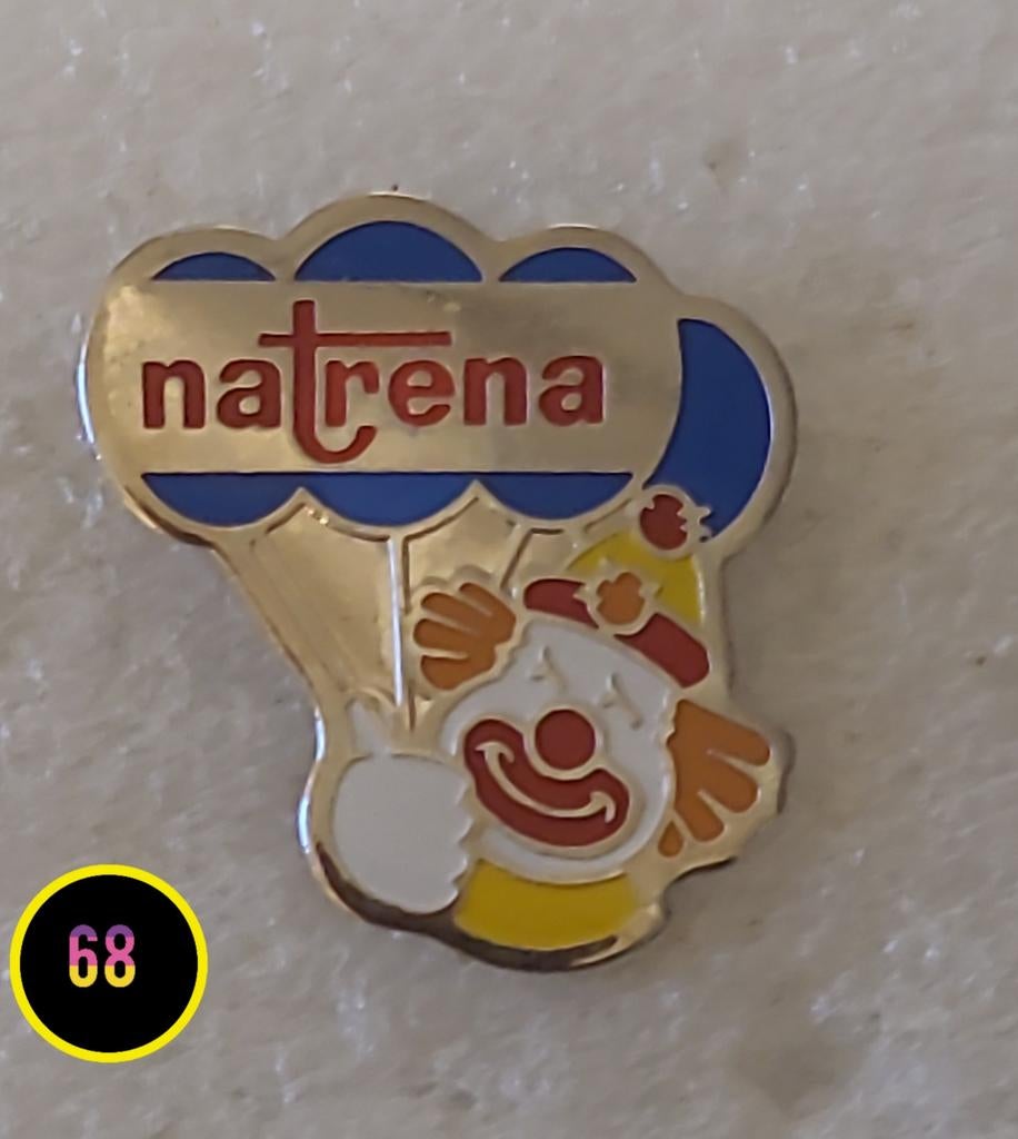 Vintage Natrena Pin met Clown, Verzenden, Zo goed als nieuw, Figuurtje, Speldje of Pin