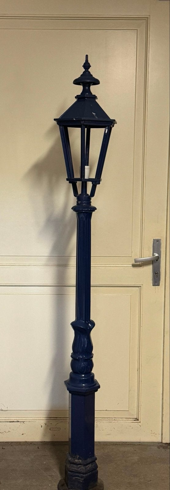 Antieke lantaarnpaal - Donkerblauw plus 6 bijpassende/lampen, Ophalen