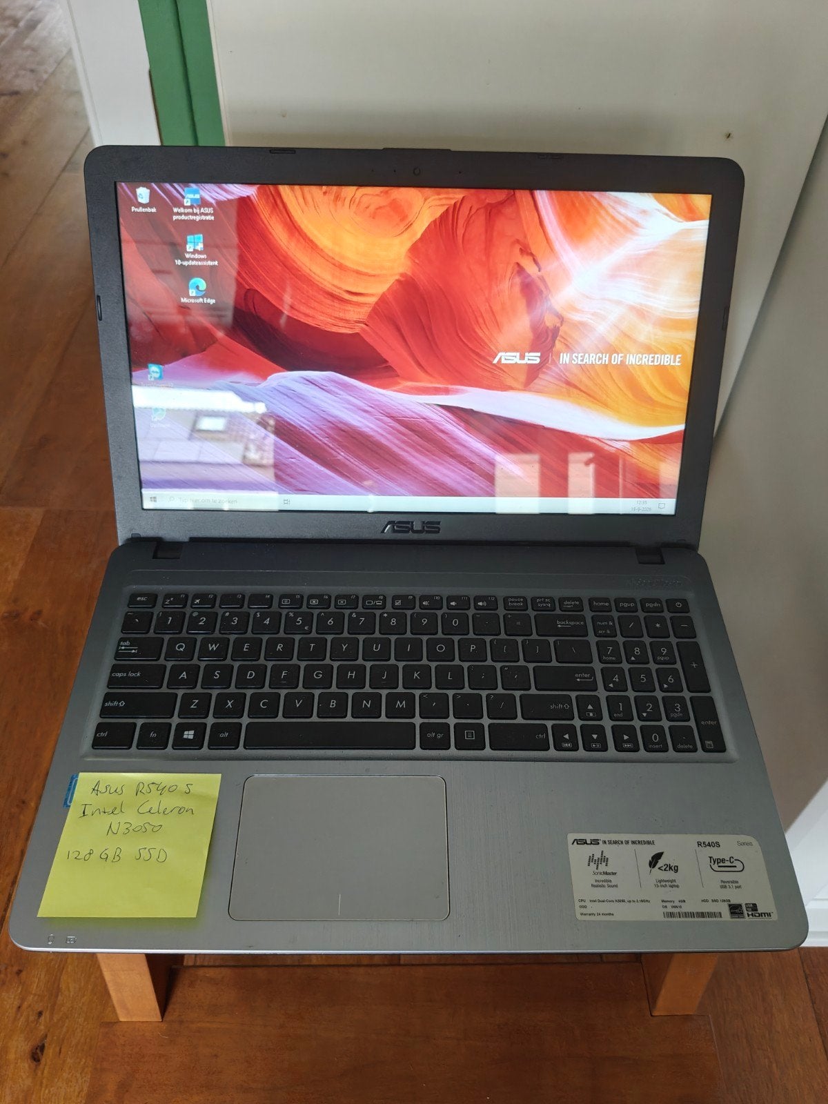 ASUS R540S Laptop - Intel Celeron N3050, 4GB RAM, 128GB SSD, Ophalen, Gebruikt, ASUS, Minder dan 2 Ghz