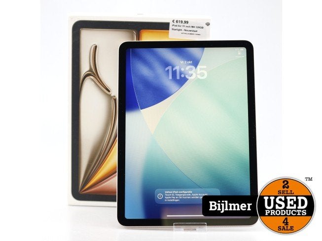 iPad Air 11 inch M4 128GB Starlight - Nieuwstaat, Apple, Zo goed als nieuw, Support@apple.com, One Apple Park Way
Cupertino, CA 95014
United States