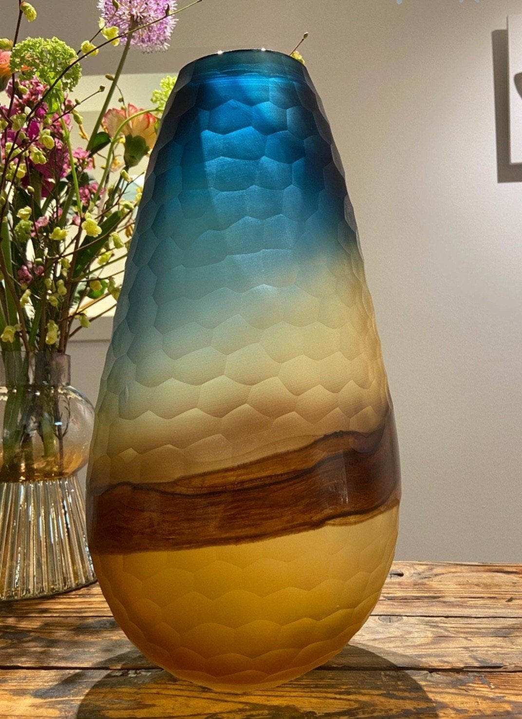 Unieke Kristal Glas Leerdam vaas "De Kustlijn", Antiek en Kunst, Ophalen of Verzenden