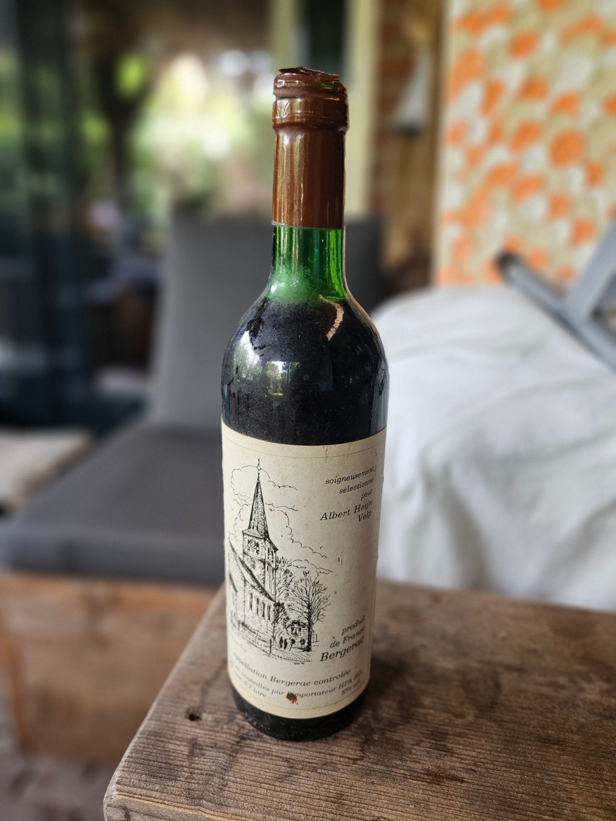 Vintage Albert Heijn Bergerac Wijn - Zeldzaam, Verzamelen, Ophalen, Gebruikt, Frankrijk, Rode wijn