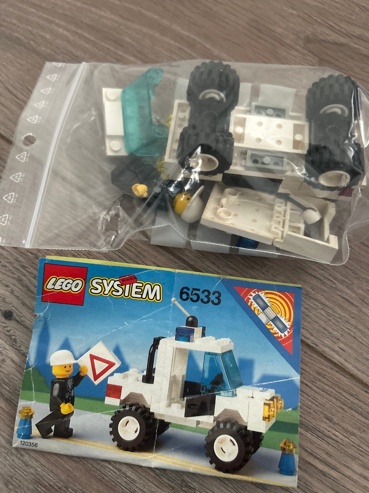 Lego System 6533: Politie Jeep met Agent (Vintage), Lego, Ophalen of Verzenden, Complete set, Inclusief instructies