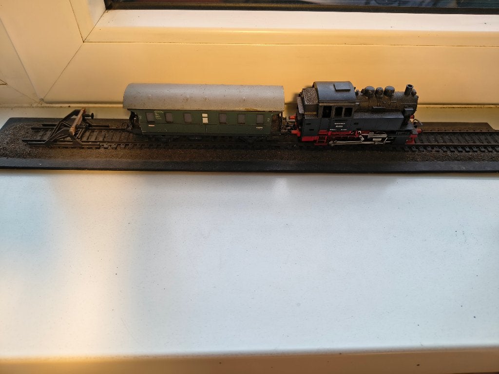 Lima H0 Stoomlocomotief met wagon en stukje spoorlijn, Gelijkstroom, Ophalen of Verzenden, Analoog, Lima