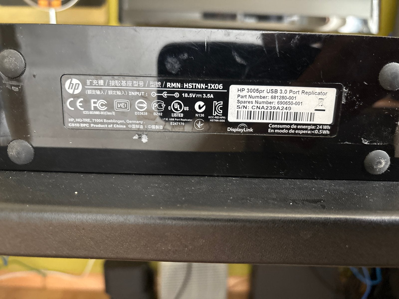 HP 3005pr USB 3.0 Port Replicator Docking Station, Ophalen of Verzenden, Gebruikt