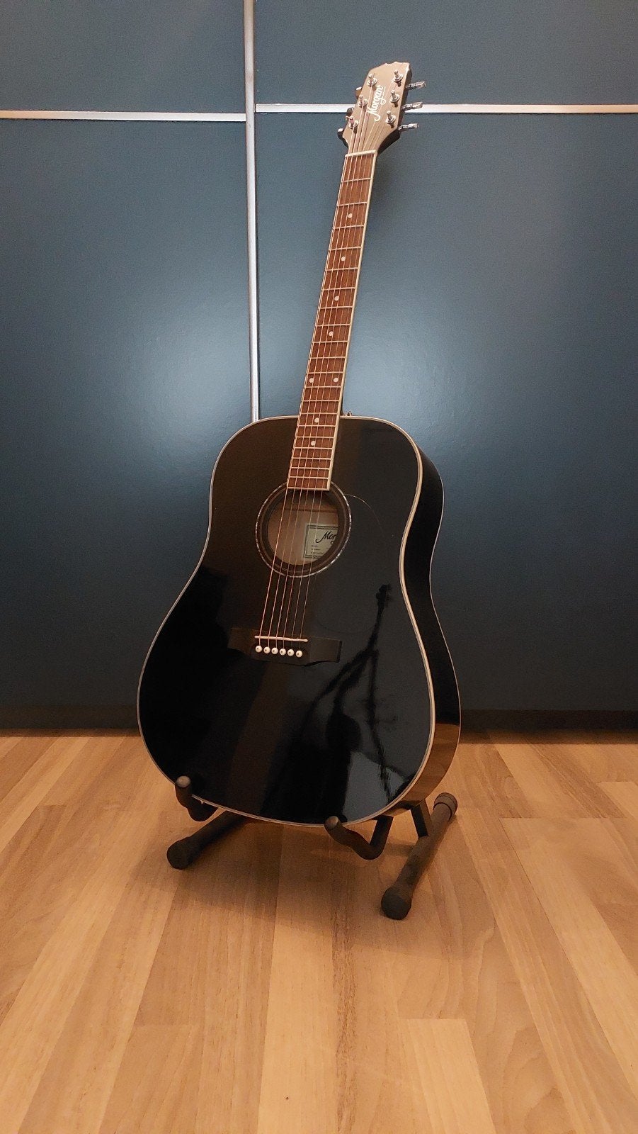 Morgan Western Gitaar Zwart - Model W104 BK, Ophalen of Verzenden, Gebruikt, Western- of Steelstringgitaar, Met koffer