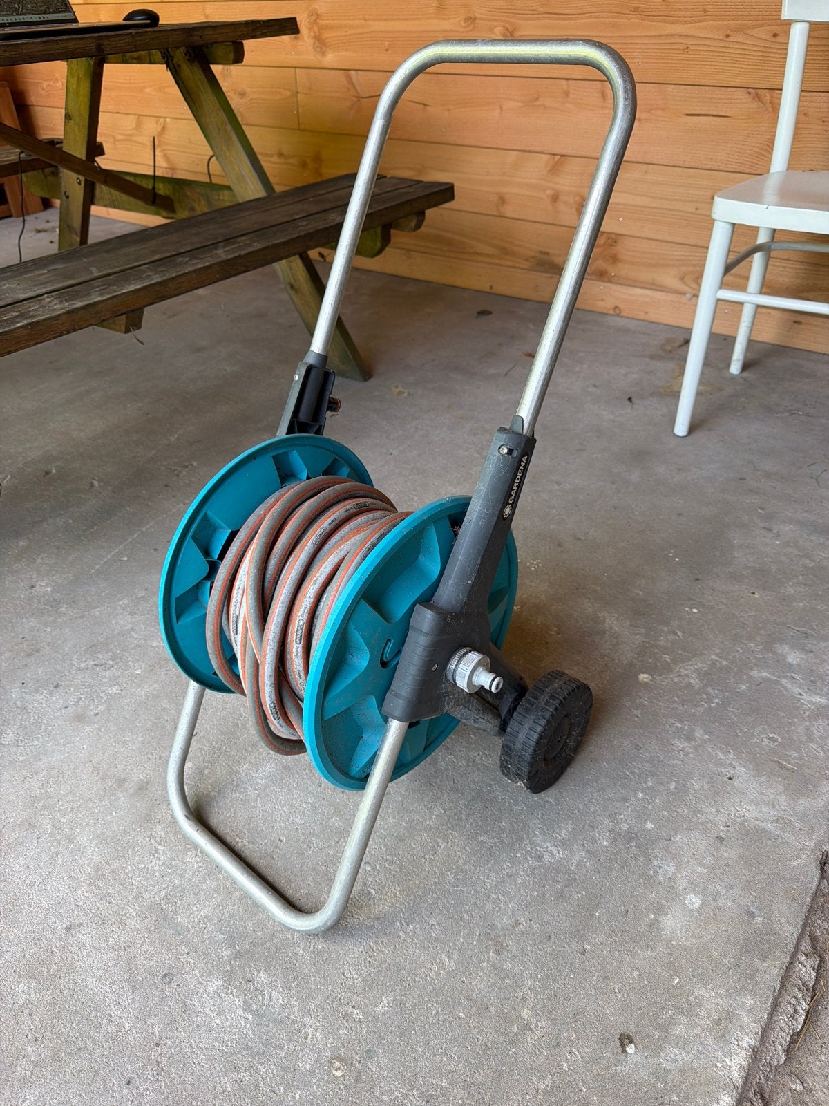 Gardena Tuinslanghaspel met slang, Ophalen, Gebruikt, Tuinslanghaspel