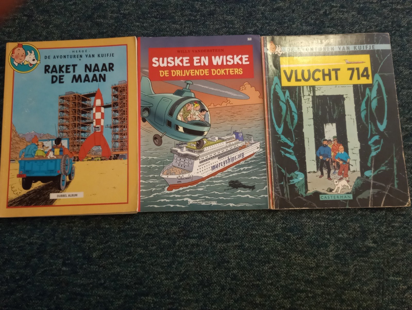 Kuifje en Suske en Wiske stripboeken, Meerdere stripboeken, Ophalen of Verzenden, Gelezen, Hergé, Willy Vandersteen