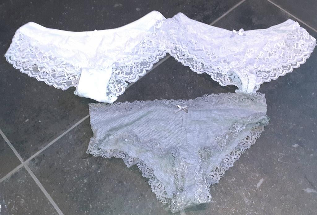 slip set 3 met kant Zeeman S, Ophalen of Verzenden, Zwart, Slip