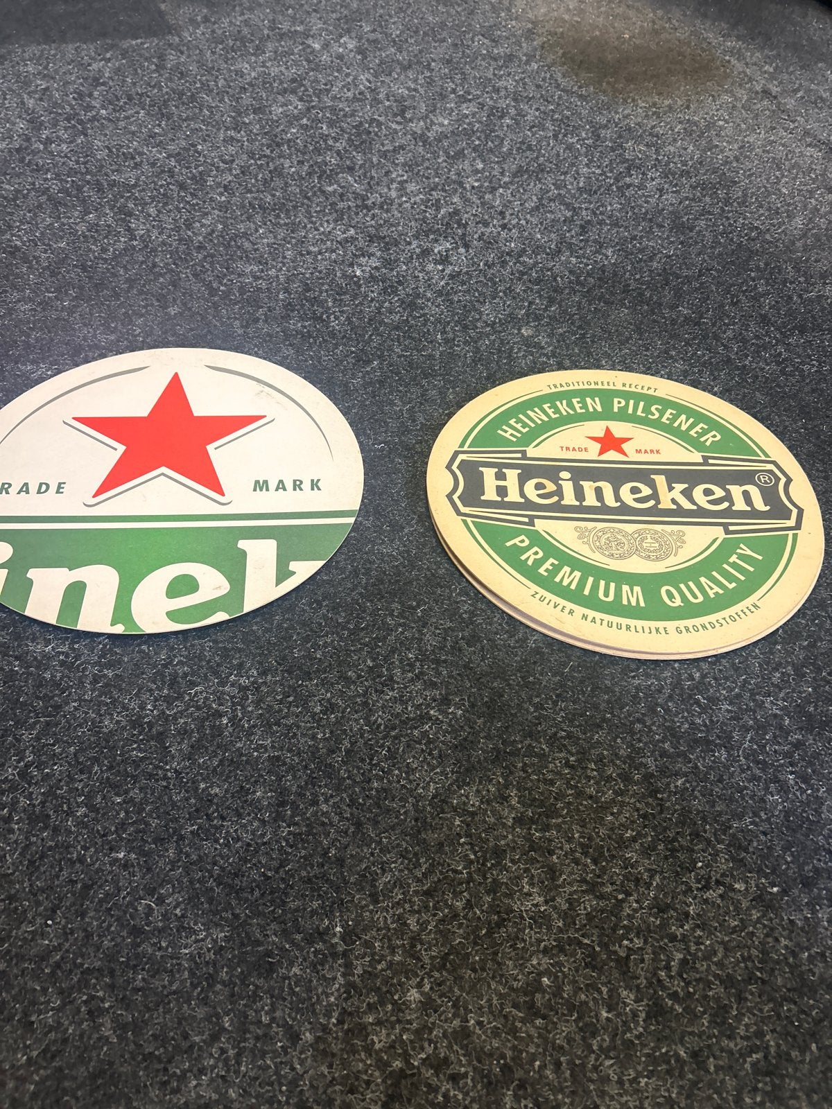 Heineken bierviltjes - set van 2 (groot), Verzamelen, Ophalen of Verzenden, Gebruikt