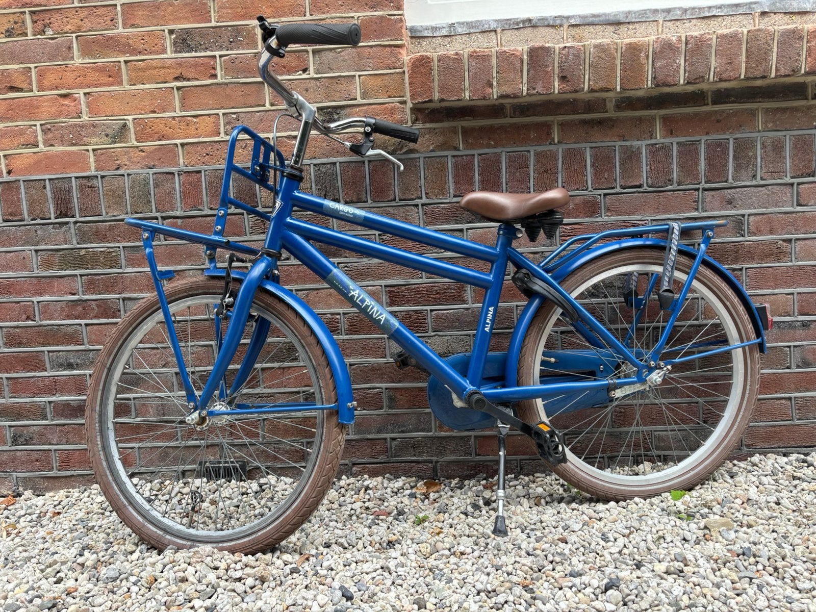 Alpina jongensfiets blauw 22 inch, Ophalen, Terugtraprem, 22 inch, Handrem