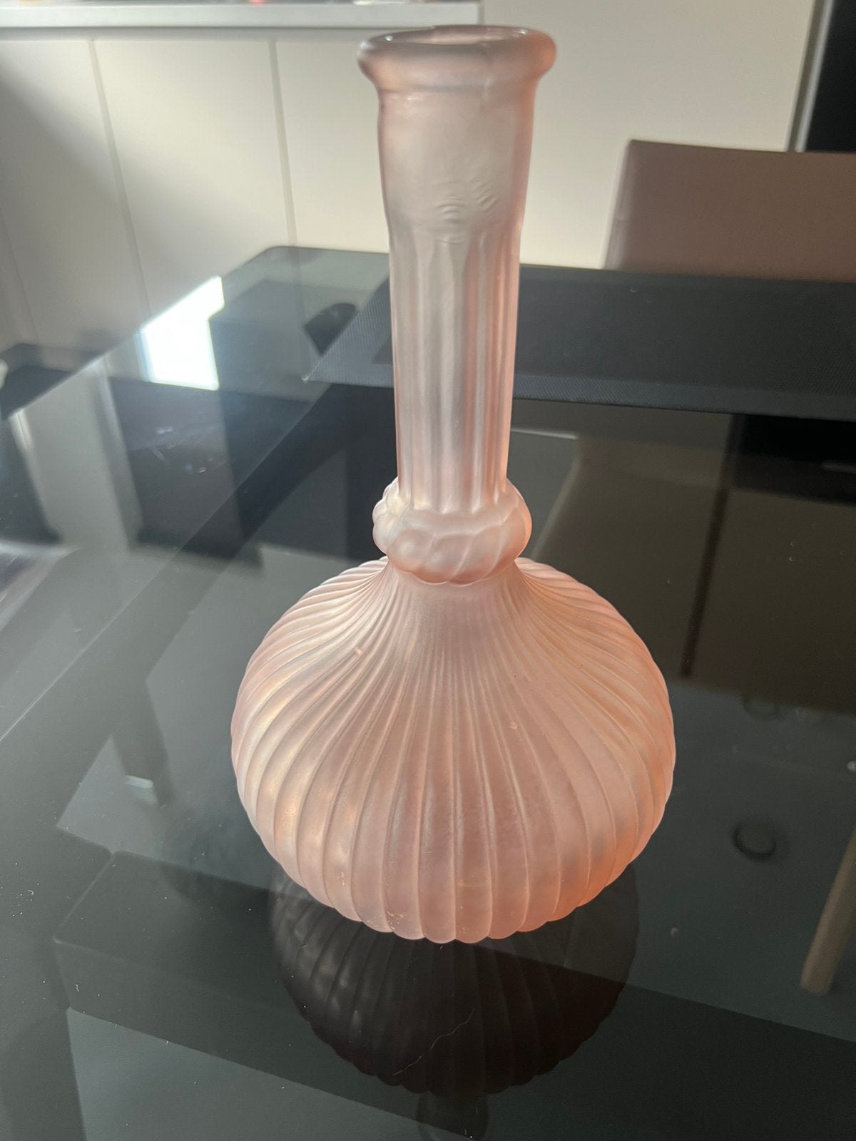 Vintage Empoli-Wiinkaraf van geperst glas., Gebruikt, 27 cm, Ophalen of Verzenden, Glas