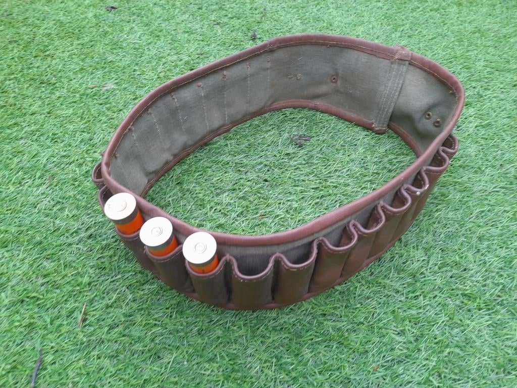 Vintage Jacht Patronen Riem - Canvas en Leer, Ophalen of Verzenden