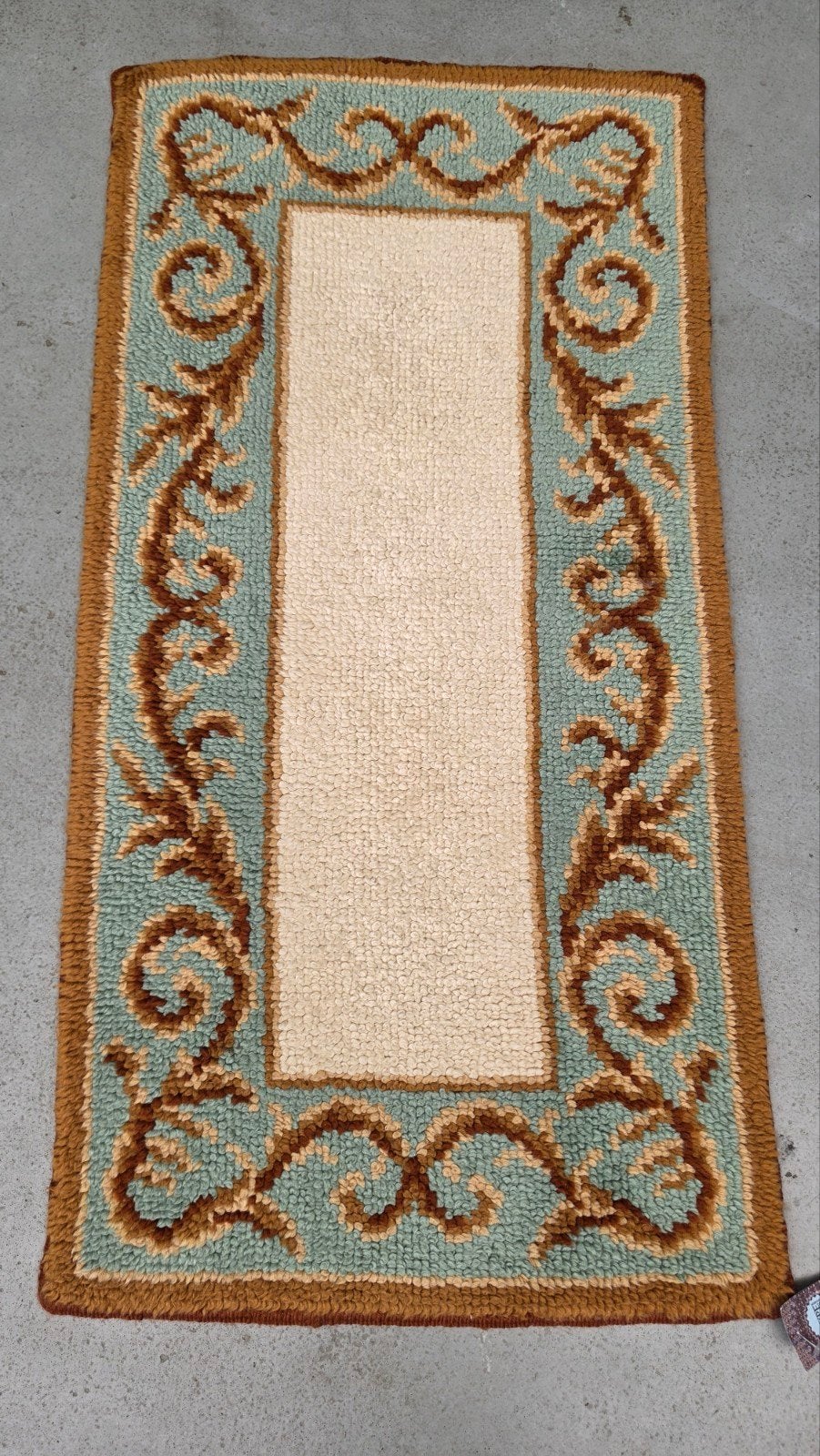 Vintage wol Barok badmat retro vloerkleed Smyrna 68x135cm