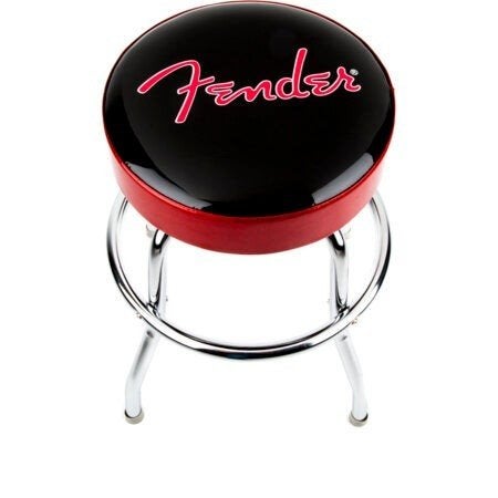 Fender barkruk - Hoogte 73 cm, zitting 36 cm rond, Gebruikt, Met voetsteun, 60 tot 90 cm, Ophalen of Verzenden