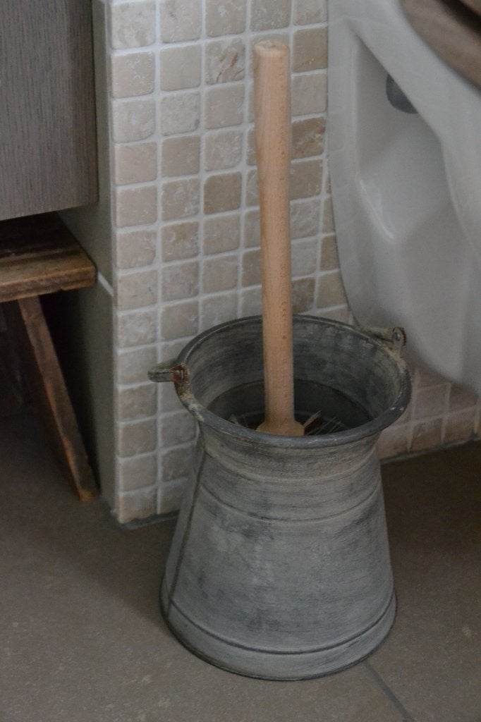 WC-Borstelhouder -Ouderwets kan zinc - Landelijk stoer, Toilet-accessoire, Overige kleuren, Overige merken, Nieuw