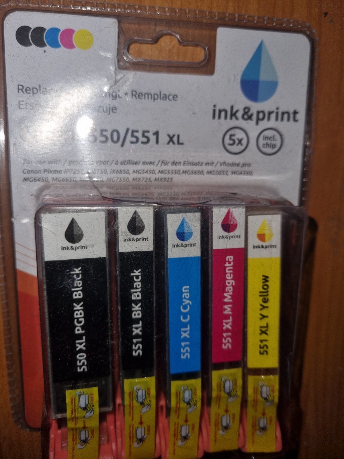Canon 550/551 XL inkt cartridges (5 stuks), Ophalen of Verzenden, Nieuw, Cartridge, Ink&print (compatibel met Canon)