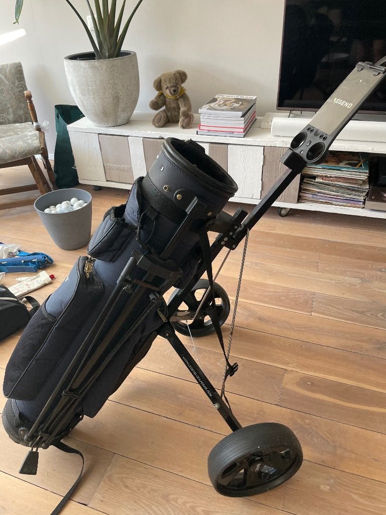 Golfkar met golftas - Legend, Sport en Fitness, Golf, Ophalen, Gebruikt, Golfkar, Overige merken