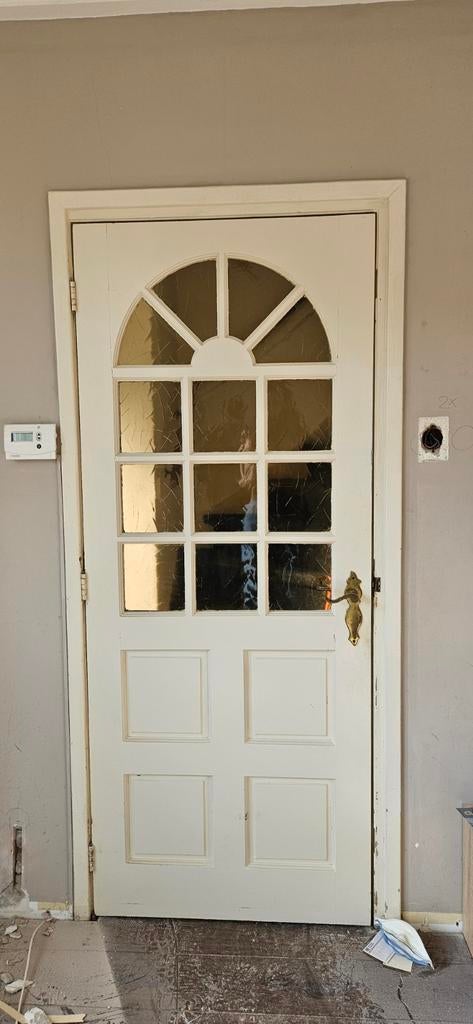 Woonkamer deur met glas en boog, Doe-het-zelf en Verbouw, Deuren en Horren, Ophalen, Gebruikt, 80 tot 100 cm, Binnendeur