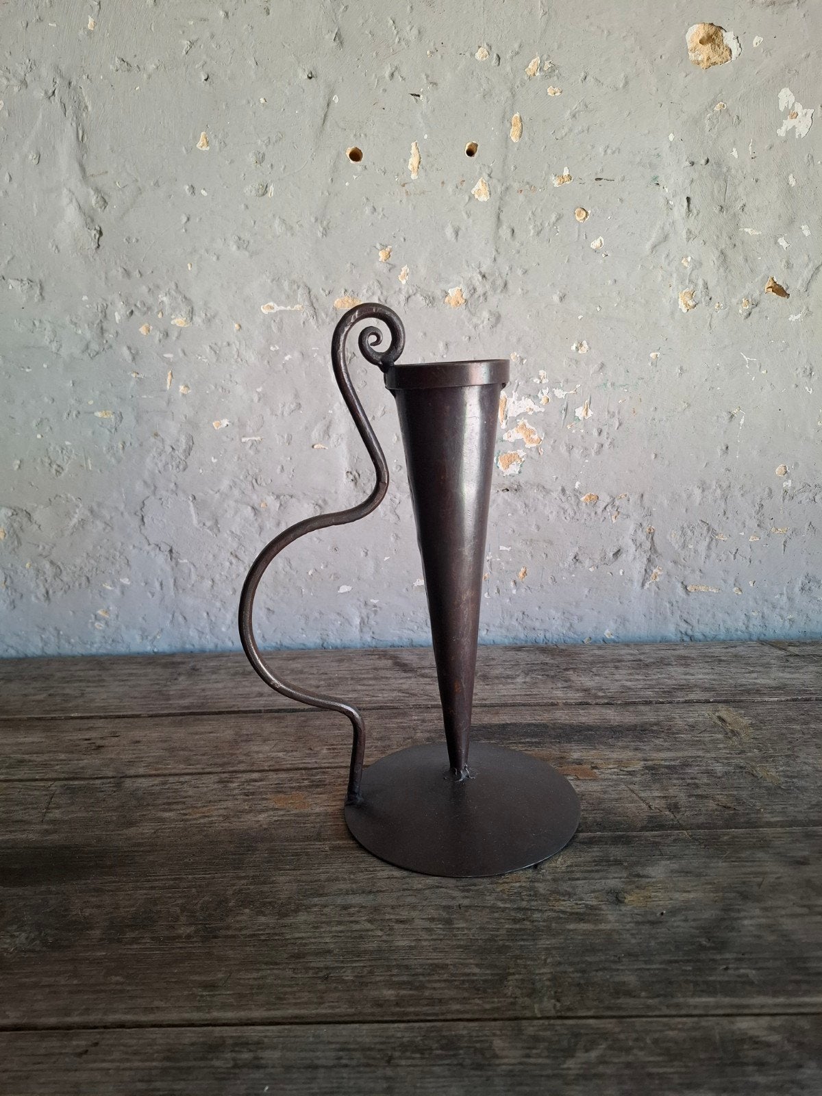Vintage metalen bloemenhouder / vaasje, Antiek en Kunst, Ophalen