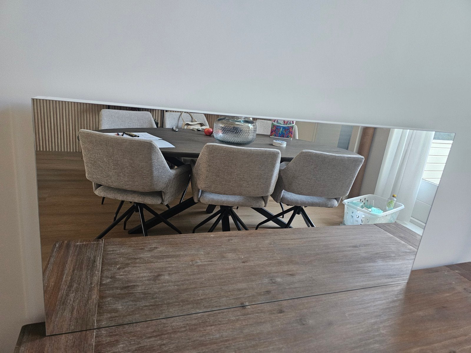 Grote spiegel wit, Huis en Inrichting, Woonaccessoires | Spiegels, Ophalen, 100 tot 150 cm, Nieuw, Rechthoekig