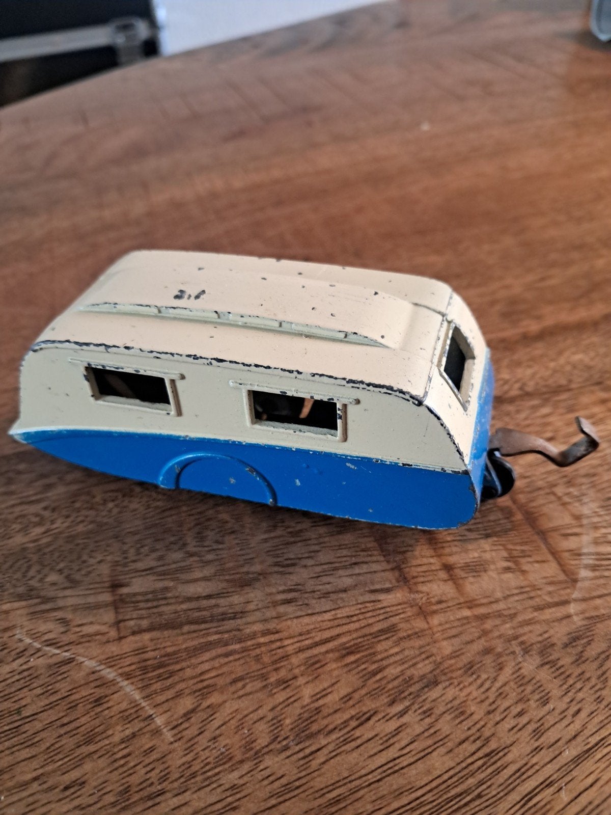 Vintage Dinky Toys Caravan - Blauw/Wit, Verzenden, Gebruikt