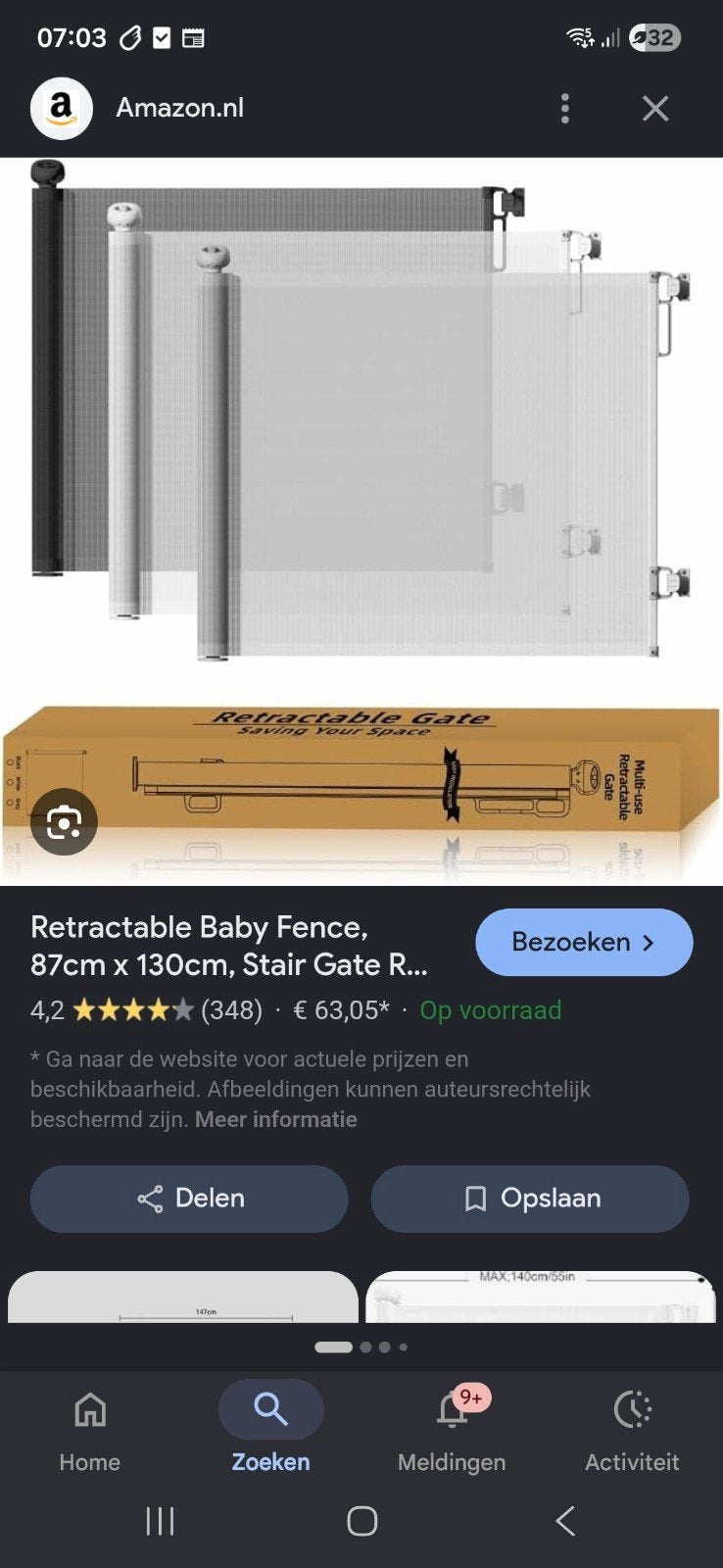 Multi-use oprolbaar veiligheidshek - Nieuw in doos, Ophalen of Verzenden