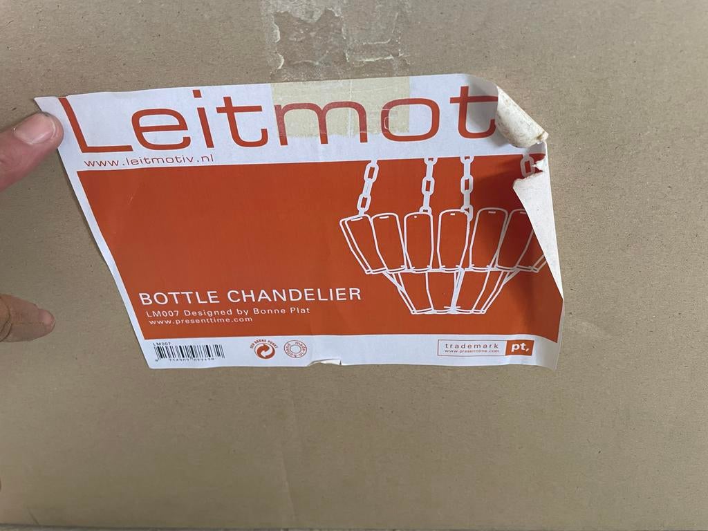 Nieuwe Leitmotiv Bottle Chandelier, Huis en Inrichting, Ophalen, Nieuw, Metaal