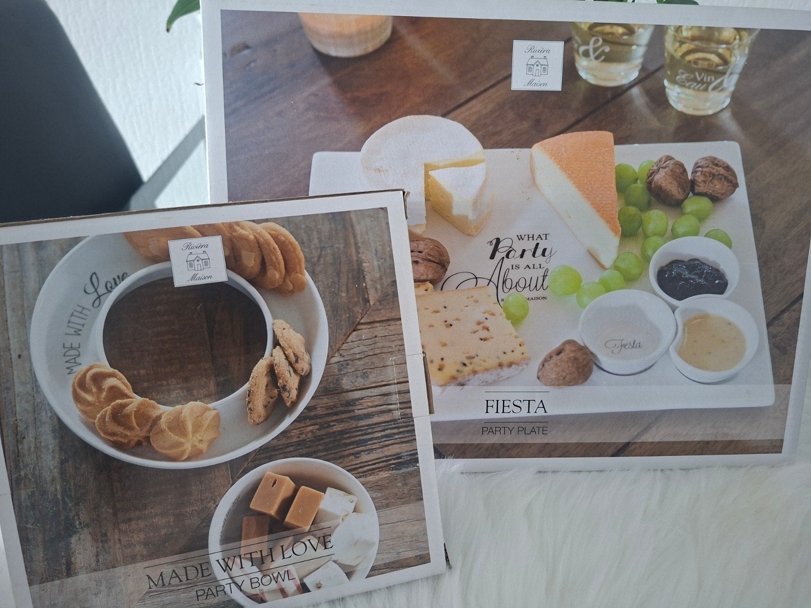 Riviera Maison Party Bowl en Party Plate set, Overige merken, Verzenden, Keramiek, Modern