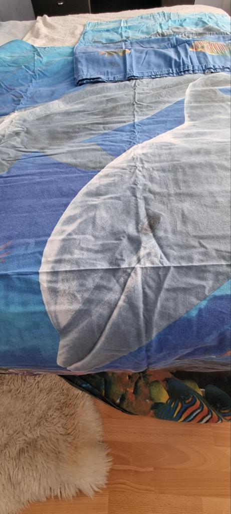 Eenpersoons Dekbedovertrek Dolfijn - Blauw, Gebruikt, Eenpersoons, Blauw, Dekbedovertrek