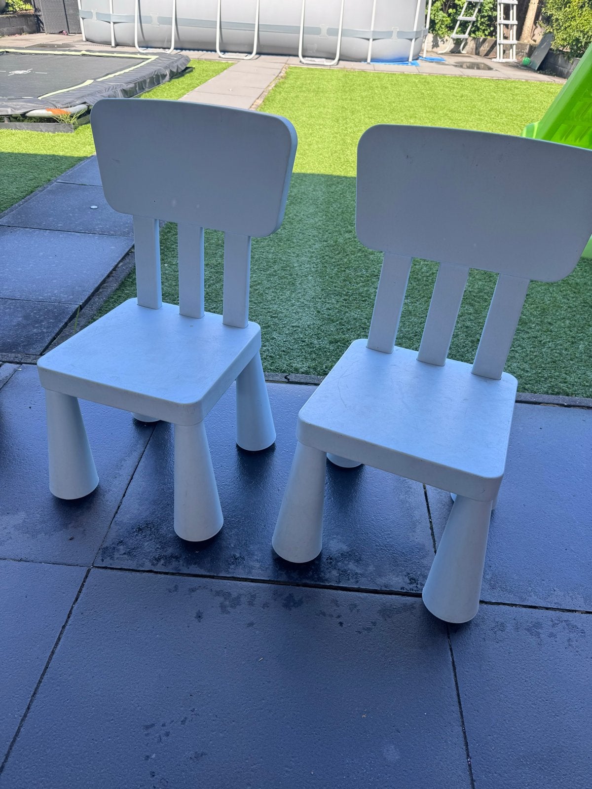 2 IKEA Mammut kinderstoelen, lichtblauw, Ophalen, Zo goed als nieuw, Stoel(en)